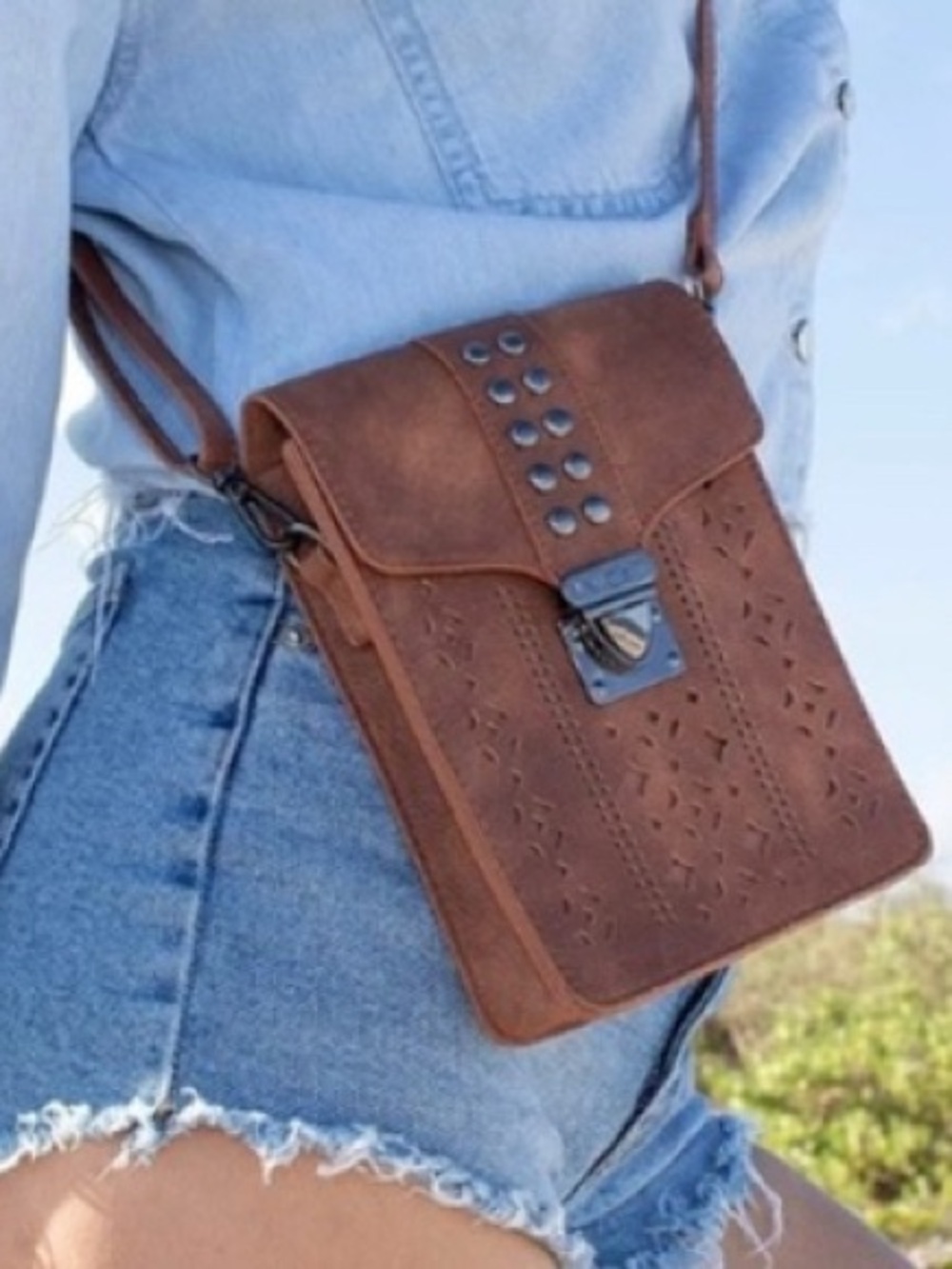 Inicat Boho Brown Crossbody Phone RFID Enhanced - Classic Casual Style NWOT